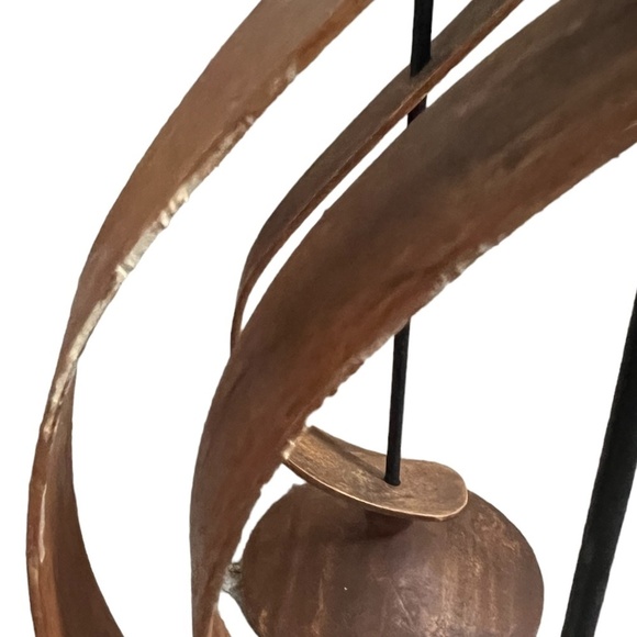 MID CENTURY MODERN ROTATING TEAK AND BLACK METAL CANDLESTICKS - Picture 8 of 13